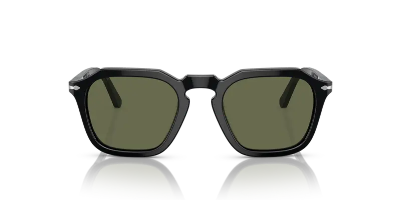 Persol Unisex PO3292S 95/58 Occhiali da sole Acetato Nero Verde Squadrata Polarizzata miniatura 2
