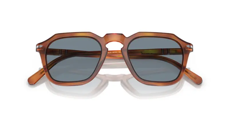 Unisex PO3292S 96/56 Occhiali da sole Acetato Marrone Blu Squadrata Normale miniatura 2