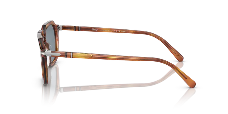 Persol Unisex PO3292S 96/56 Occhiali da sole Plastica Havana Blu Squadrata Normale miniatura 3