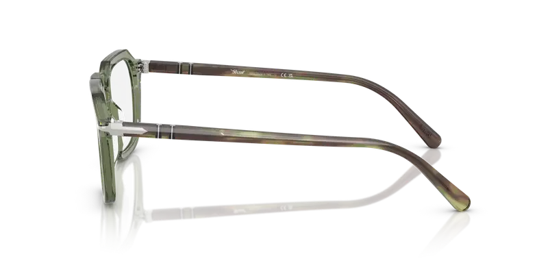 Persol Unisex PO3292V 1226 Montature da vista Acetato Verde Trasparente Squadrata Normale miniatura 3