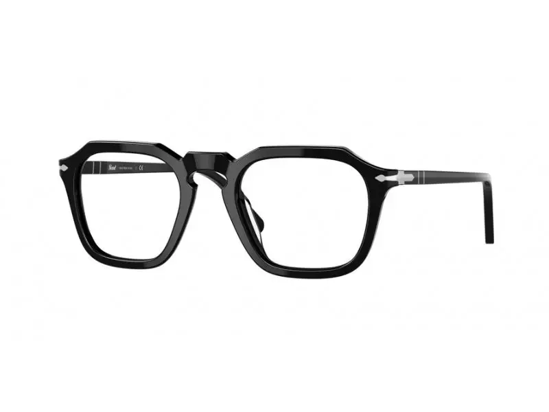 Persol Unisex PO3292V 95 Montature da vista Acetato Nero Trasparente Squadrata Normale