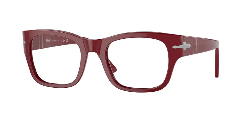 Persol Unisex PO3297V  1172 Montature da vista Acetato Rosso Trasparente Squadrata Normale