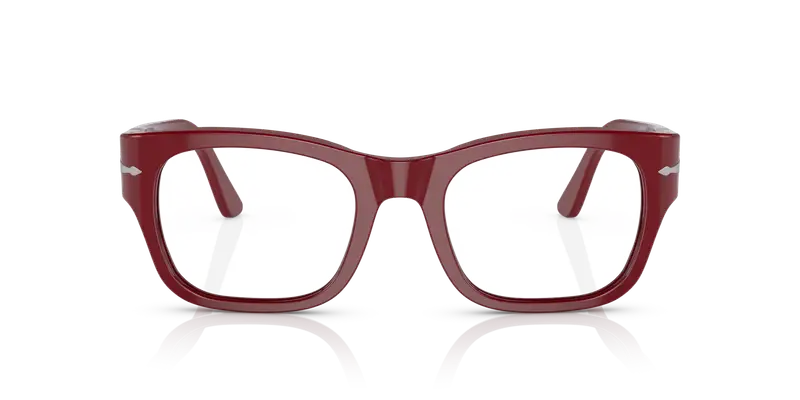 Persol Unisex PO3297V 1172 Montature da vista Acetato Rosso Trasparente Squadrata Normale miniatura 2