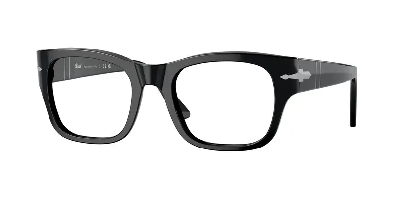 Persol Unisex PO3297V  95 Montature da vista Acetato Nero Trasparente Squadrata Normale