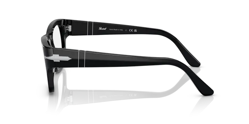 Persol Unisex PO3297V 95 Montature da vista Acetato Nero Trasparente Squadrata Normale miniatura 3