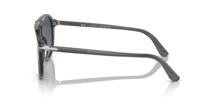 Persol Unisex PO3302S 1196S3 Occhiali da sole Acetato Grigio Blu Pilot Polarizzata miniatura 3