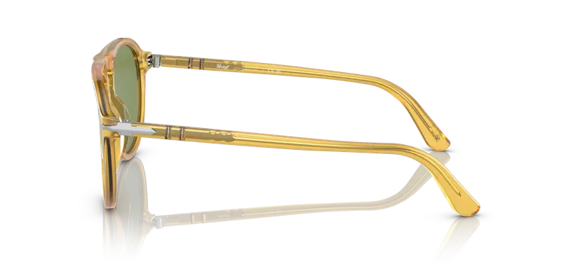 Persol Unisex PO3302S 204/4E Occhiali da sole Acetato Giallo Verde Pilot Normale miniatura 3