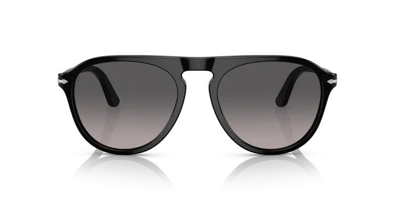 Persol Unisex PO3302S 95/M3 Occhiali da sole Acetato Nero Grigio Pilot Polarizzata Sfumato miniatura 2