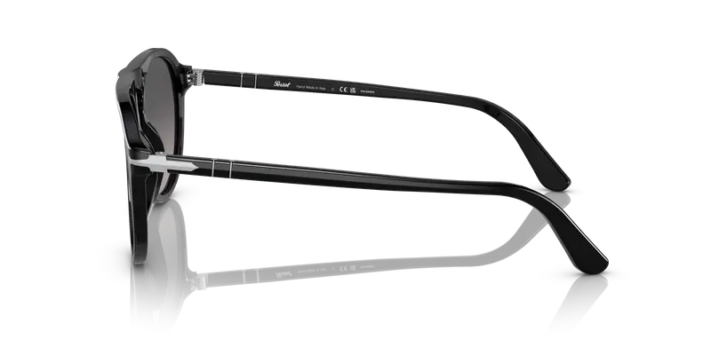 Persol Unisex PO3302S 95/M3 Occhiali da sole Acetato Nero Grigio Pilot Polarizzata Sfumato miniatura 3