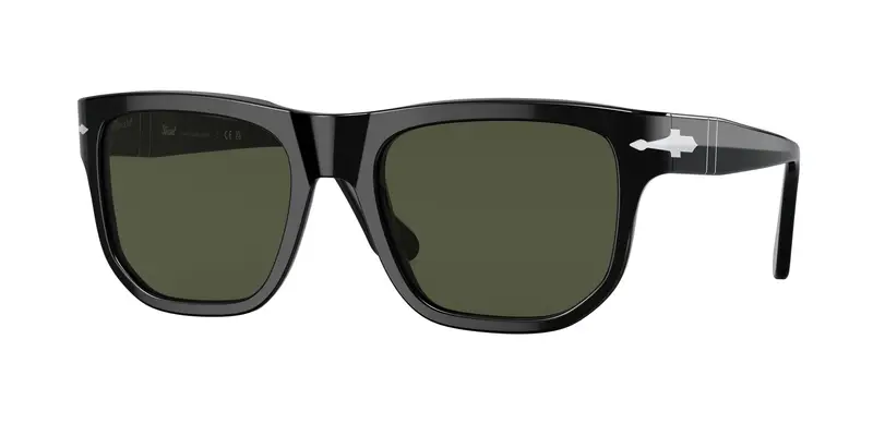 Persol Unisex PO3306S  95/31 Occhiali da sole Acetato Nero Verde Squadrata Normale