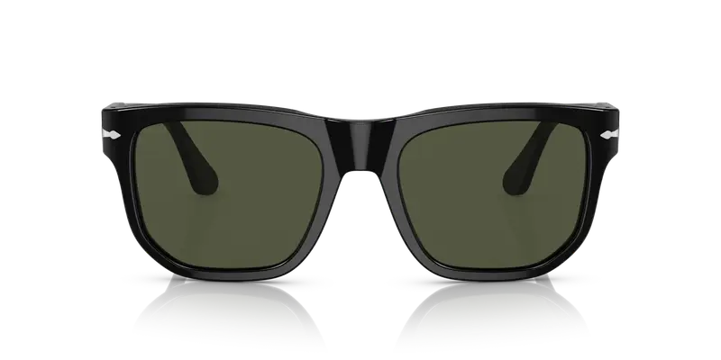 Persol Unisex PO3306S 95/31 Occhiali da sole Acetato Nero Verde Squadrata Normale miniatura 2