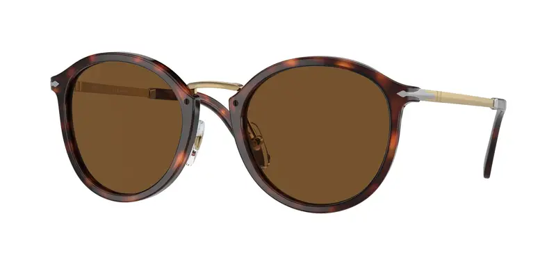 Persol Unisex PO3309S  24/57 Occhiali da sole Acetato Tartaruga Marrone Rotonda Polarizzata