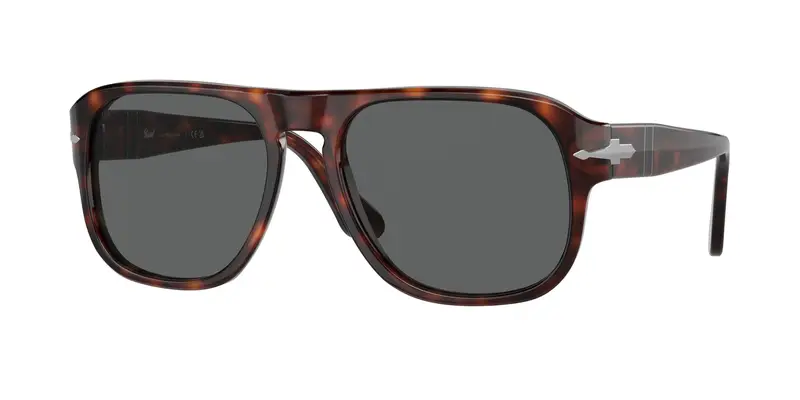 Persol Unisex PO3310S JEAN 24/B1 Occhiali da sole Acetato Tartaruga Nero Squadrata Normale