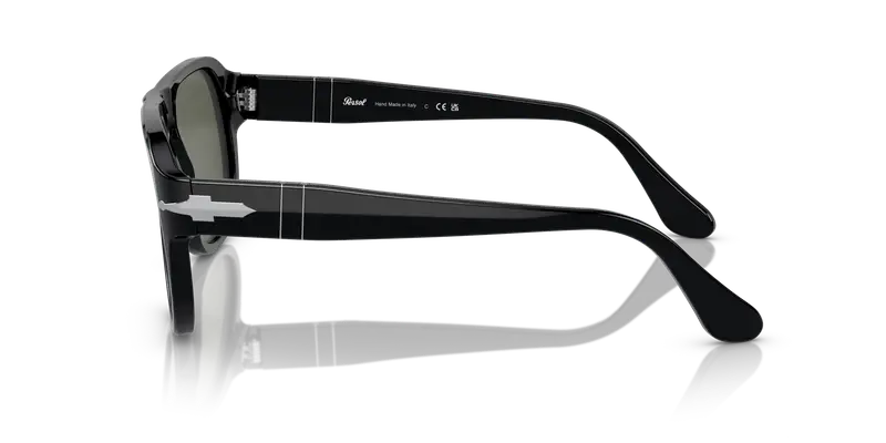 Persol Unisex PO3310S JEAN 95/31 Occhiali da sole Acetato Nero Verde Squadrata Normale miniatura 3