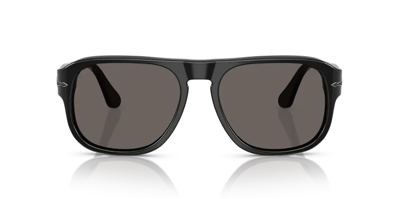 Persol Unisex PO3310S JEAN B95/B1 Occhiali da sole Acetato Nero Grigio Squadrata Normale miniatura 2