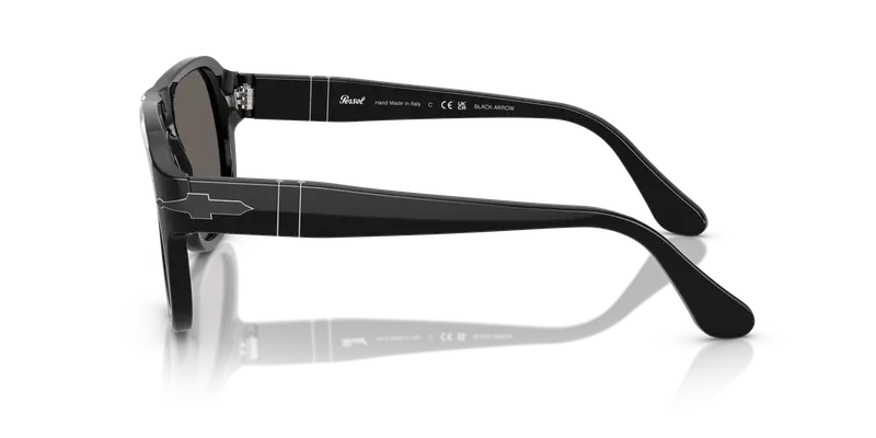 Persol Unisex PO3310S JEAN B95/B1 Occhiali da sole Acetato Nero Grigio Squadrata Normale miniatura 3