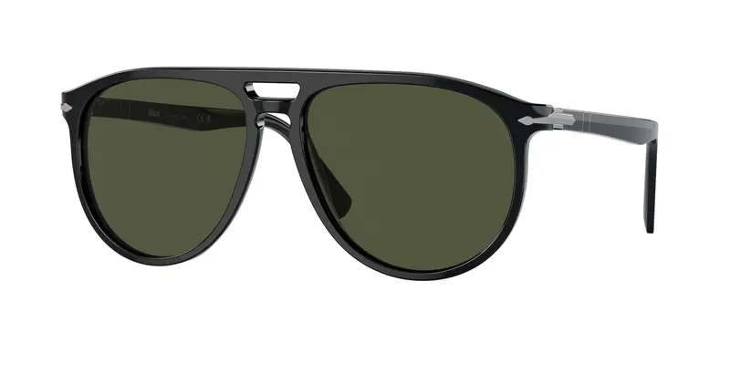 Persol Unisex PO3311S  95/31 Occhiali da sole Acetato Nero Verde Pilot Normale