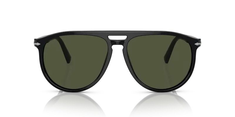 Persol Unisex PO3311S 95/31 Occhiali da sole Acetato Nero Verde Pilot Normale miniatura 2