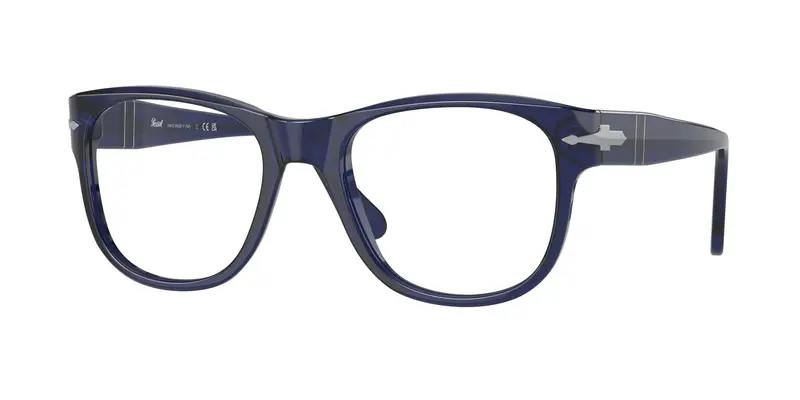 Unisex PO3312V 181 Montature da vista Acetato Blu Trasparente Squadrata Normale