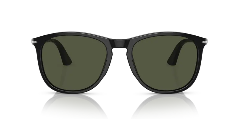 Persol Unisex PO3314S 95/31 Occhiali da sole Acetato Nero Verde Pillow Normale miniatura 2