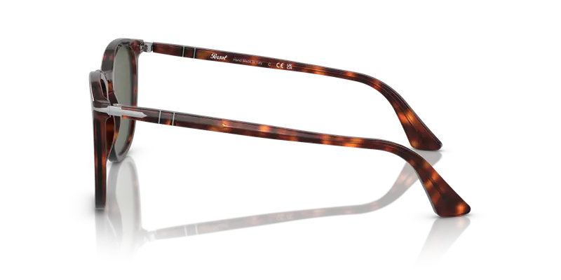 Persol Unisex PO3316S 24/31 Occhiali da sole Acetato Tartaruga Verde Rotonda Normale miniatura 3