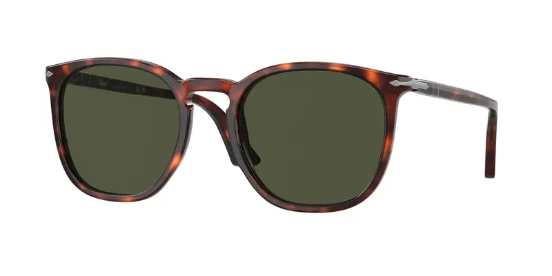 Persol Unisex PO3316S  24/31 Occhiali da sole Acetato Tartaruga Verde Rotonda Normale