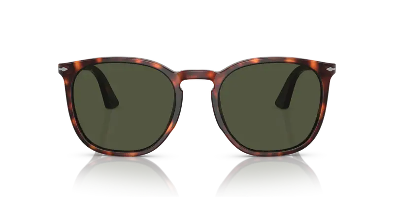 Persol Unisex PO3316S 24/31 Occhiali da sole Acetato Tartaruga Verde Rotonda Normale miniatura 2