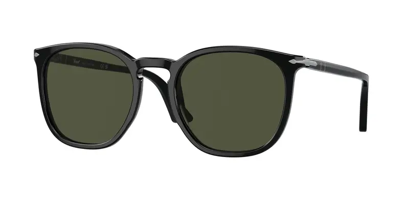 Persol Unisex PO3316S  95/31 Occhiali da sole Acetato Nero Verde Rotonda Normale