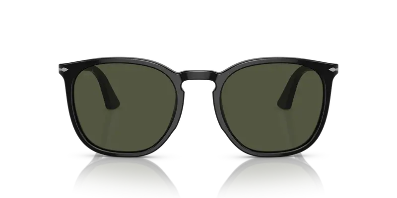 Persol Unisex PO3316S 95/31 Occhiali da sole Acetato Nero Verde Rotonda Normale miniatura 2