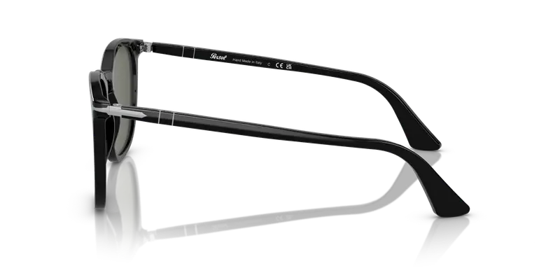 Persol Unisex PO3316S 95/31 Occhiali da sole Acetato Nero Verde Rotonda Normale miniatura 3