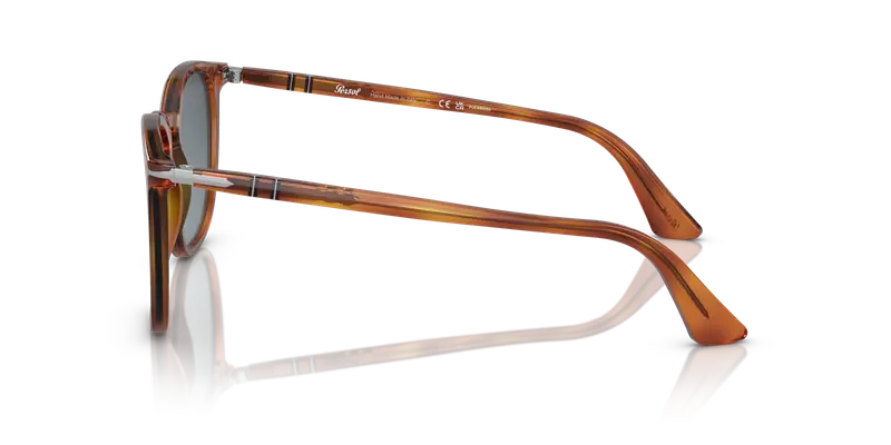 Persol Unisex PO3316S 96/S3 Occhiali da sole Acetato Marrone Blu Rotonda Polarizzata Sfumato miniatura 3