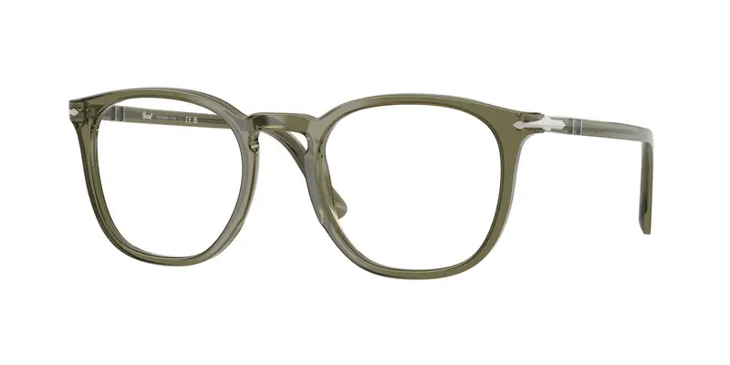Persol Unisex PO3318V  1142 Montature da vista Acetato Verde Trasparente Pantos Normale
