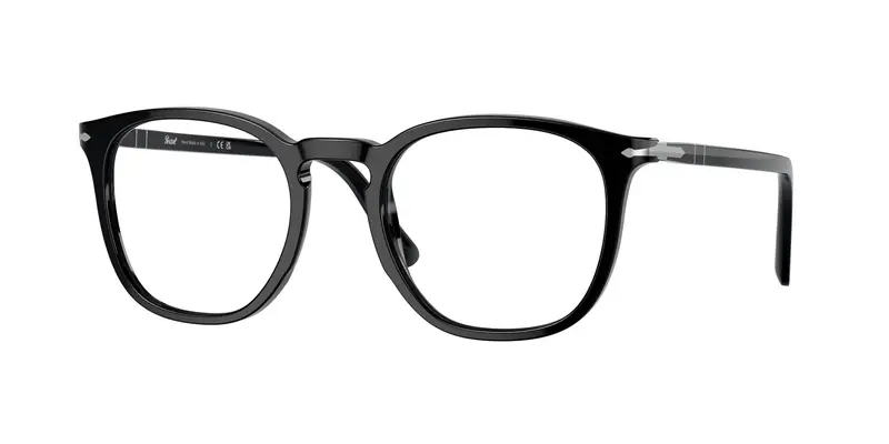 Persol Unisex PO3318V  95 Montature da vista Acetato Nero Trasparente Pantos Normale