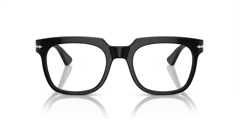 Persol Unisex PO3325V 95 Montature da vista Acetato Nero Trasparente Pillow Normale miniatura 2