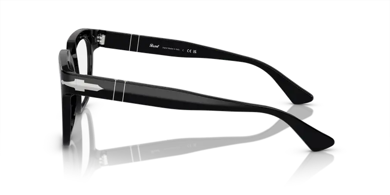 Persol Unisex PO3325V 95 Montature da vista Acetato Nero Trasparente Pillow Normale miniatura 3