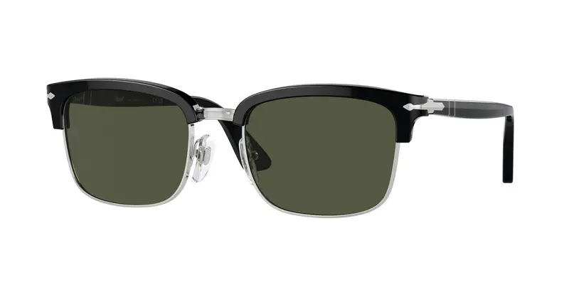 Persol Unisex PO3327S  95/31 Occhiali da sole Acetato Nero Verde Squadrata Normale
