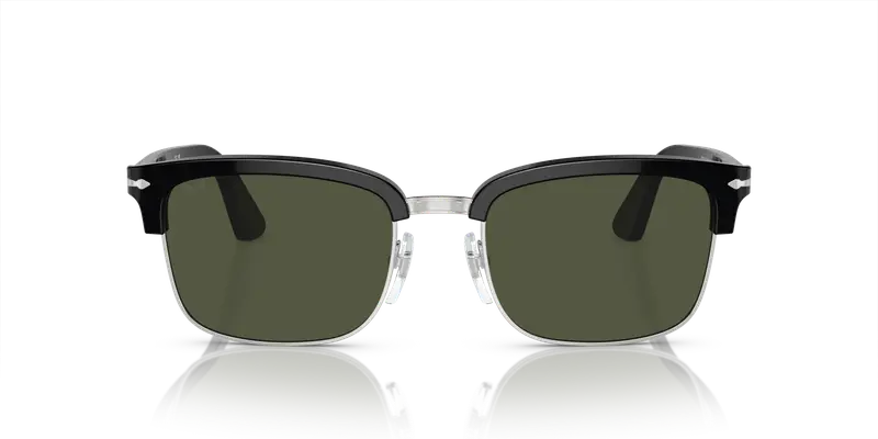 Persol Unisex PO3327S 95/31 Occhiali da sole Acetato Nero Verde Squadrata Normale miniatura 2