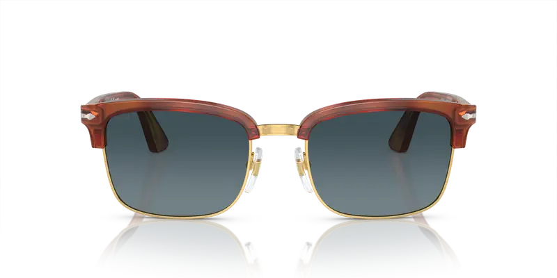 Persol Unisex PO3327S 96/S3 Occhiali da sole Acetato Tartaruga Blu Squadrata Polarizzata Sfumato miniatura 2