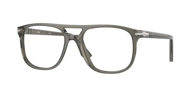 Persol Unisex PO3329V GRETA 1103 Montature da vista Acetato Grigio Trasparente Pilot Normale