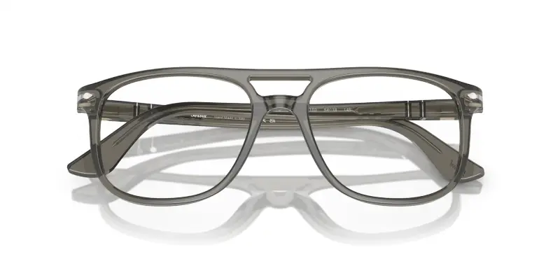 Unisex PO3329V GRETA 1103 Montature da vista Acetato Grigio Trasparente Pilot Normale miniatura 2