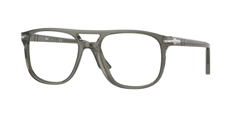 Unisex PO3329V GRETA 1103 Montature da vista Acetato Grigio Trasparente Pilot Normale