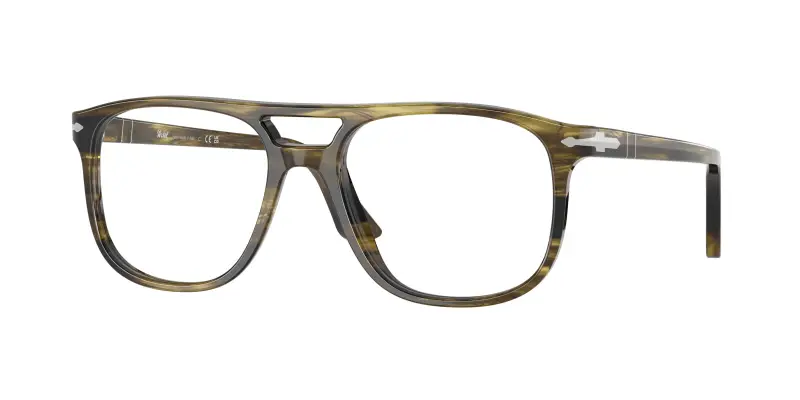 Unisex PO3329V GRETA 1237 Montature da vista Acetato Verde Trasparente Pilot Normale