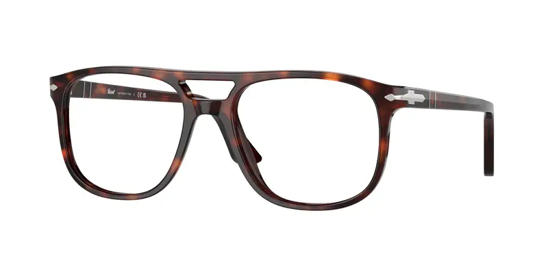 Persol Unisex PO3329V GRETA 24 Montature da vista Acetato Tartaruga Trasparente Pilot Normale