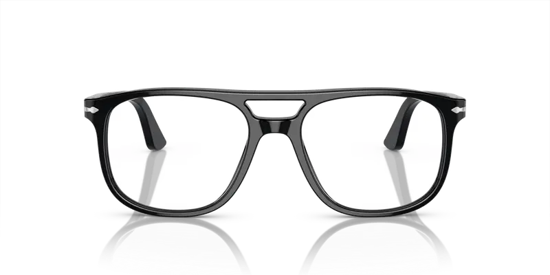 Persol Unisex PO3329V GRETA 95 Montature da vista Acetato Nero Trasparente Pilot Normale miniatura 2