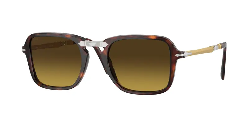 Persol Unisex PO3330S  24/85 Occhiali da sole Acetato Tartaruga Marrone Squadrata Normale Sfumato