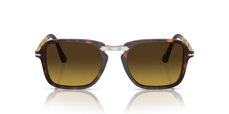 Persol Unisex PO3330S 24/85 Occhiali da sole Acetato Tartaruga Marrone Squadrata Normale Sfumato miniatura 2