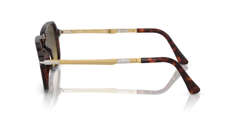 Persol Unisex PO3330S 24/85 Occhiali da sole Acetato Tartaruga Marrone Squadrata Normale Sfumato miniatura 3