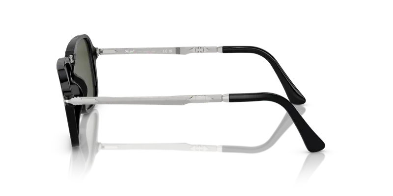 Persol Unisex PO3330S 95/31 Occhiali da sole Acetato Nero Verde Squadrata Normale miniatura 3