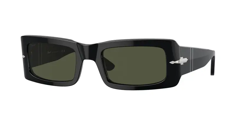 Persol Unisex PO3332S FRANCIS 95/31 Occhiali da sole Acetato Nero Verde Squadrata Normale