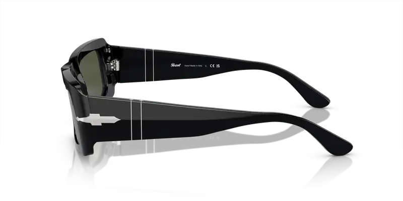 Persol Unisex PO3332S FRANCIS 95/31 Occhiali da sole Acetato Nero Verde Squadrata Normale miniatura 3